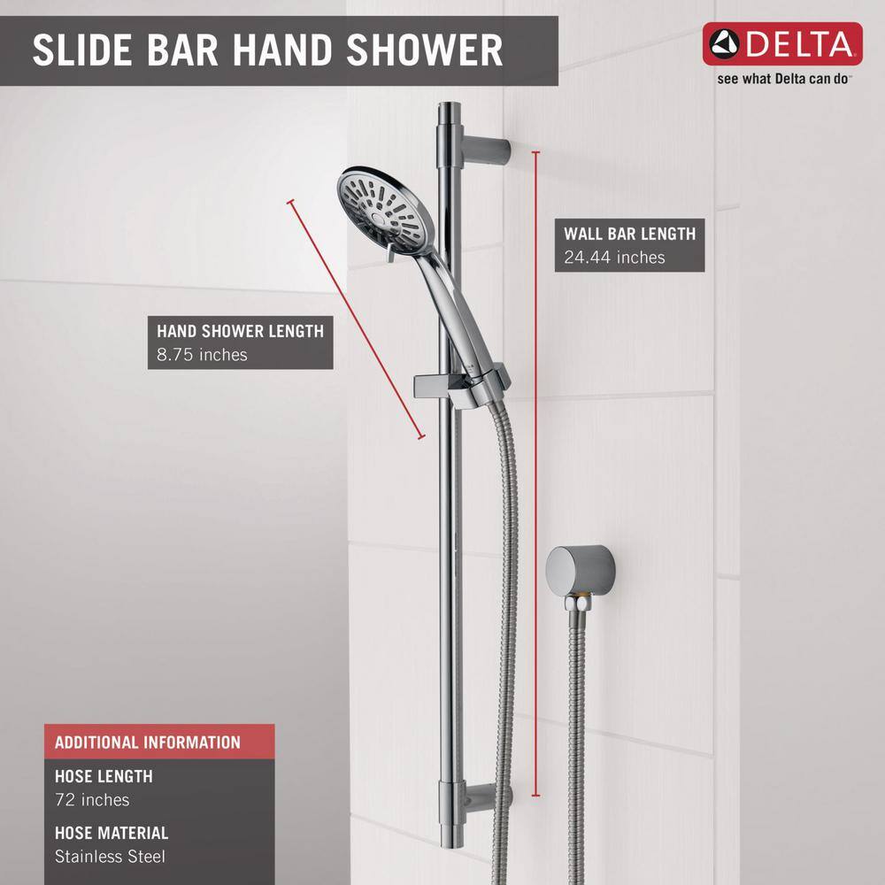 Chrome Slide Bar Handheld Shower with Hose
