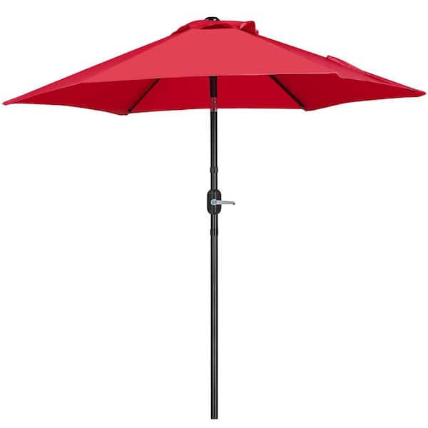 7.5 ft. Iron Market Tilt Patio Umbrella in Red