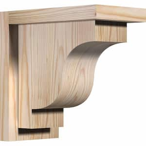 5-1/2 in. x 10 in. x 10 in. Douglas Fir Newport Smooth Corbel with Backplate