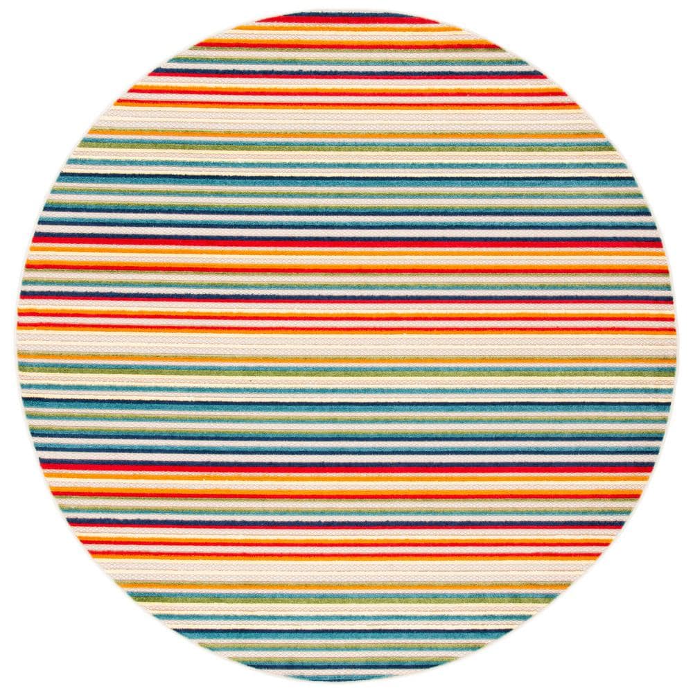 Cabana Ivory/Green 3 ft. x 3 ft. Striped Indoor/Outdoor Round Area Rug price history on PriceWatchPro