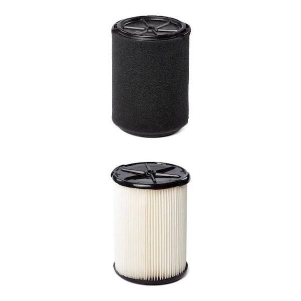 RIDGID VF4000 Debris Filter plus VF7000 Wet Foam Filter for 5-16 Gal. Vacs (2-Pack)