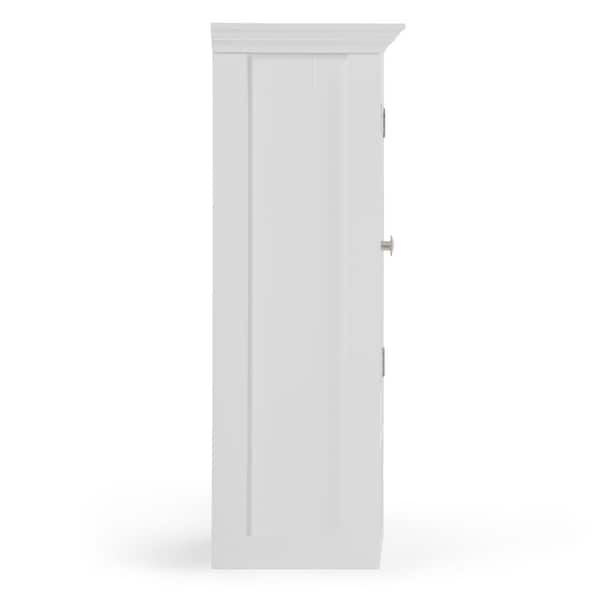Simpli Home Acadian 23.6-in x 28-in x 10-in White Soft Close Bathroom Wall Cabinet