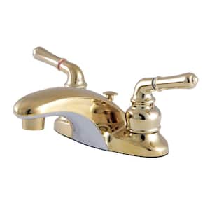 Magellan 4 in. Centerset 2-Handle Bathroom Faucet with Brass Pop-Up in Polished Brass
