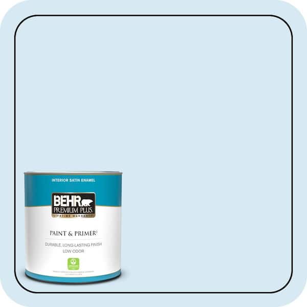 BEHR PREMIUM PLUS 1 qt. #P500-1 Spacious Skies Satin Enamel Low Odor Interior Paint & Primer