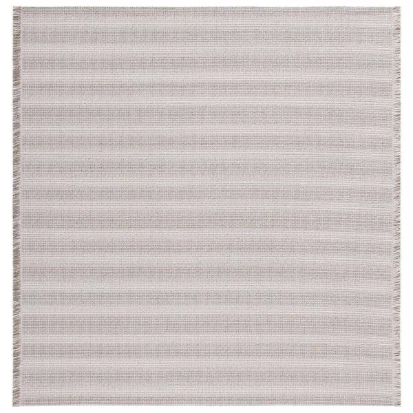 SAFAVIEH Augustine Ivory/Taupe 6 ft. x 6 ft. Striped Square Area Rug