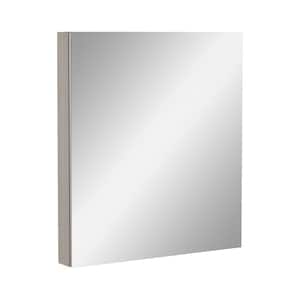 20 in. W x 26 in. H Rectangular Satin Chrome Aluminum Recessed/Surface Mount Medicine Cabinet with Mirror