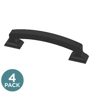 Classic Edge 3-3/4 in. (96 mm) Matte Black Cabinet Drawer Pull (4-Pack)