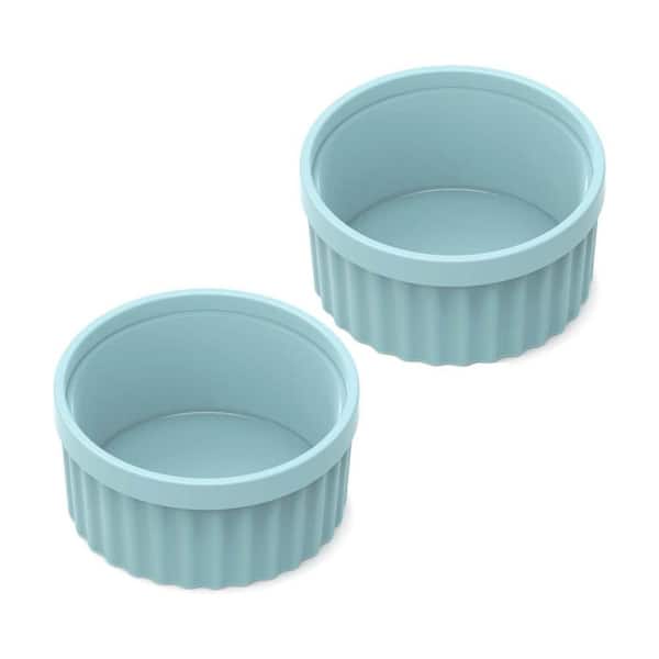 8 oz Silicone Ramekins 2-Piece Set Oven Safe Anti-Scald Anti-Drop Nonstick for Baking Souffle Custard Pudding