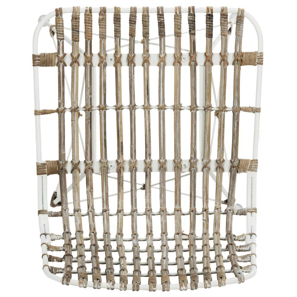 Minerva White Rattan Cane Dining Chair Set with Hairpin Legs