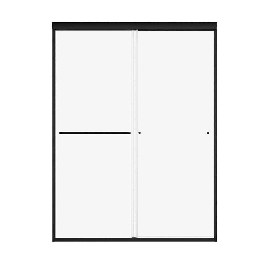 54 in. W x 72 in. H Sliding Framed Shower Door in Matte Black Finish with Clear Glass price history on PriceWatchPro