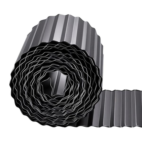 40 ft. L x 11.61 in. W x 0.01 in. H, Galvanized Steel Landscape Edging, Bendable Metal Garden Border with Gloves, Black