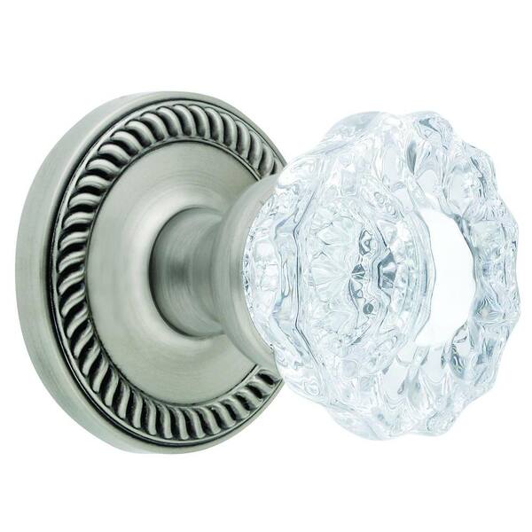 Grandeur Newport Rosette Antique Pewter with Privacy Versailles Crystal Knob