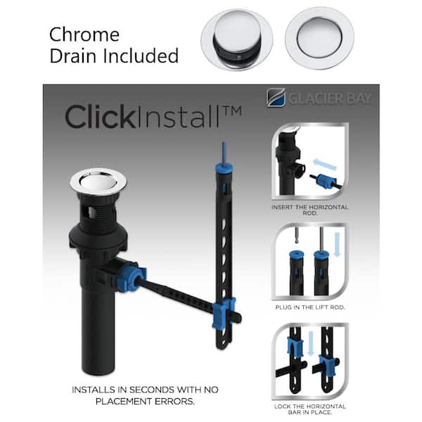 Glacier Bay Jax 4 in. Centerset 2-Handle High-Arc Bathroom Faucet in Chrome - image 5