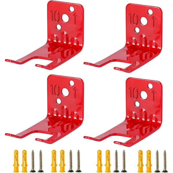 Fire Extinguisher Wall Mount Brackets and Holders 4 Pack with Screws for 5-10 Lb Extinguishers Quick Access Design