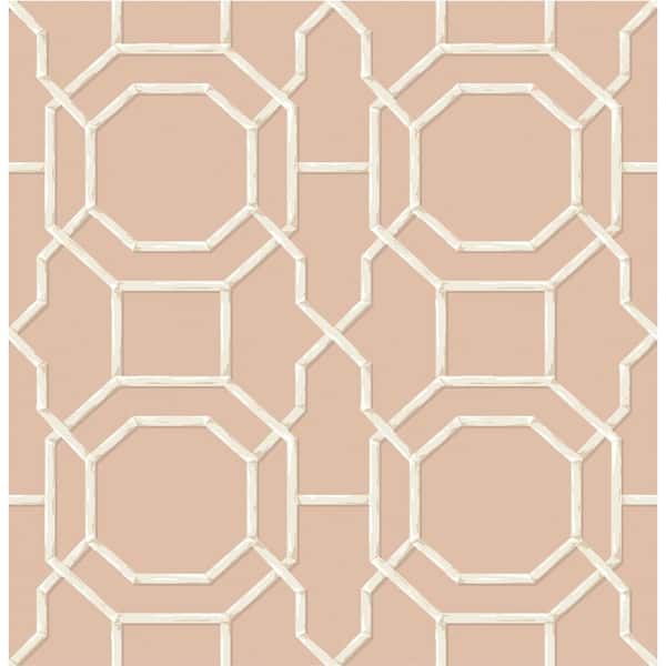 NuWallpaper Salmon Sanya Peel and Stick Vinyl Wallpaper Sample