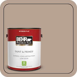 BEHR PREMIUM PLUS 1 qt. #N190-4 Rugged Tan Flat Low Odor Interior