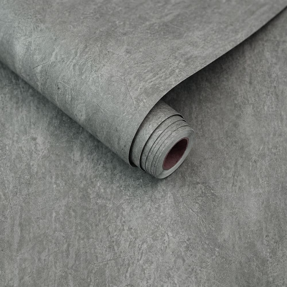 Grey Concrete Peel & Stick Wallpaper Weathered Cement Textured Self Adhesive Vinyl Contact Paper (Covers 30.78 sq. ft.) price history on PriceWatchPro