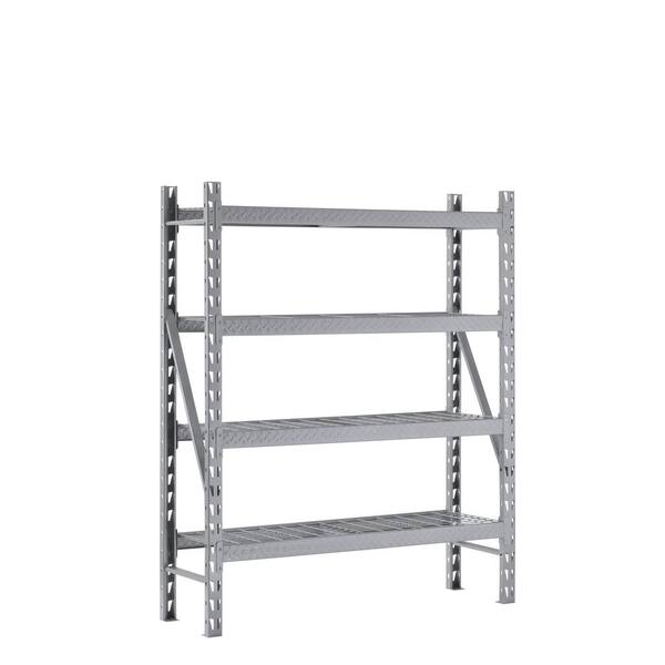 Muscle Rack 72 in. H x 60 in. W x 18 in. D 4-Shelves Steel Treadplate Commercial Shelving Unit in Silver