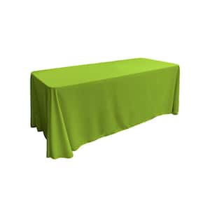 90 in. x 156 in. Lime Polyester Poplin Rectangular Tablecloth