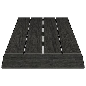 1/6 ft. X 1 ft. Quick Deck Composite Deck Tiles Straight Fascia In Indian Ebony (4-Pieces/Box)