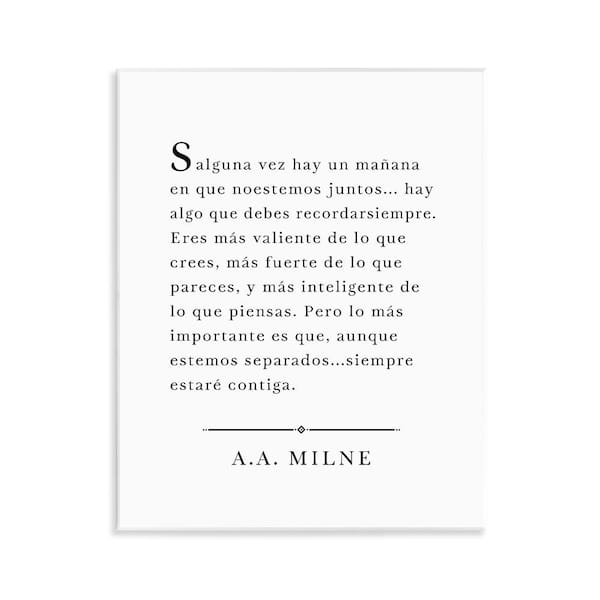 Stupell Industries A. A. Milne Quote Translation by Lettered and Lined Unframed Wall Plaque Typography Graphic Art Print 14 in. x 11 in.