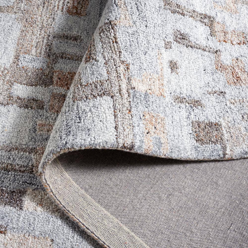 Gray Abstract Handmade Tufted Wool and Cotton 4' x 6' Rug