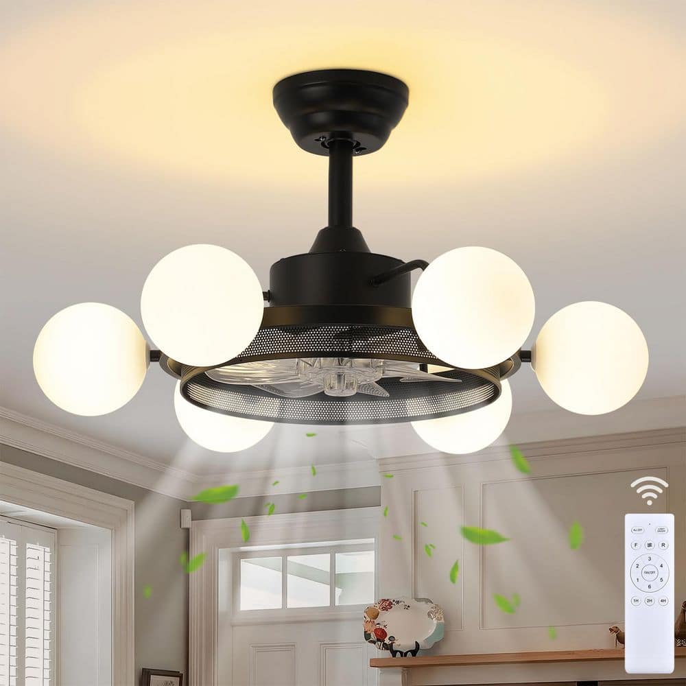11.8 in. Industrial Black Ceiling Fan with Globe Light Indoor Fandelier Ceiling Fan with Remote Reversible Fan Blades price history on PriceWatchPro