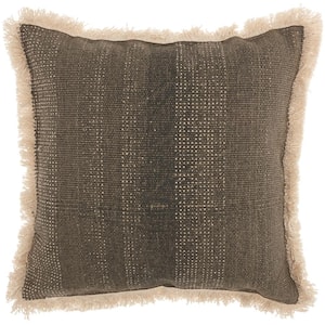 Lifestyles Charcoal Bohemian 18 in. x 18 in. Throw Pillow