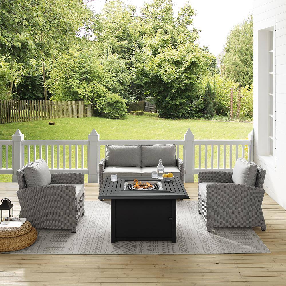 Reviews for CROSLEY FURNITURE Bradenton 4Piece Wicker Patio Fire Table