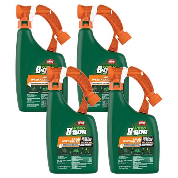 Weed B-gon Lawn Weed Killer Ready-To-Spray Plus Crabgrass Control 32 oz. Spray Weed Killer for Lawns (4-Pack)
