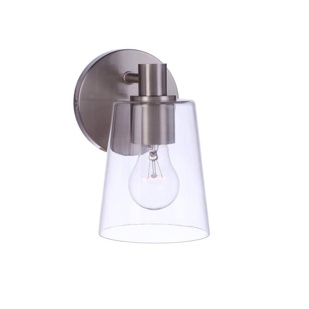 Emilio Brushed Polished Nickel 5'' Direct Wired Wall Sconce