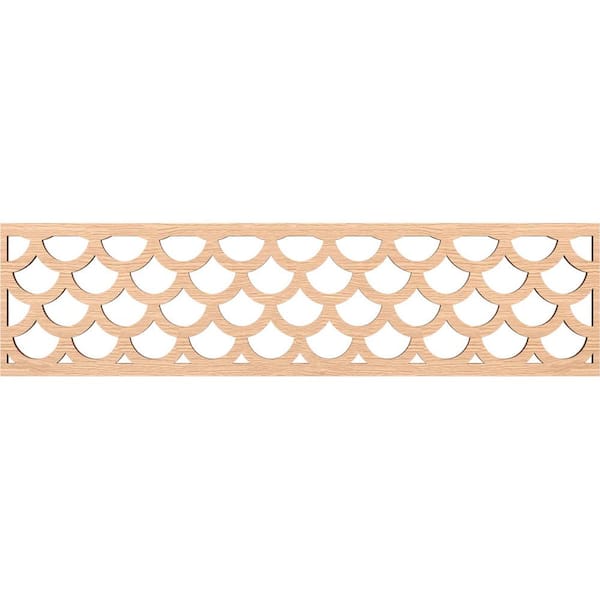 Ekena Millwork Hudson Fretwork 0.375 in. D x 47 in. W x 12 in. L Red Oak Wood Panel Moulding
