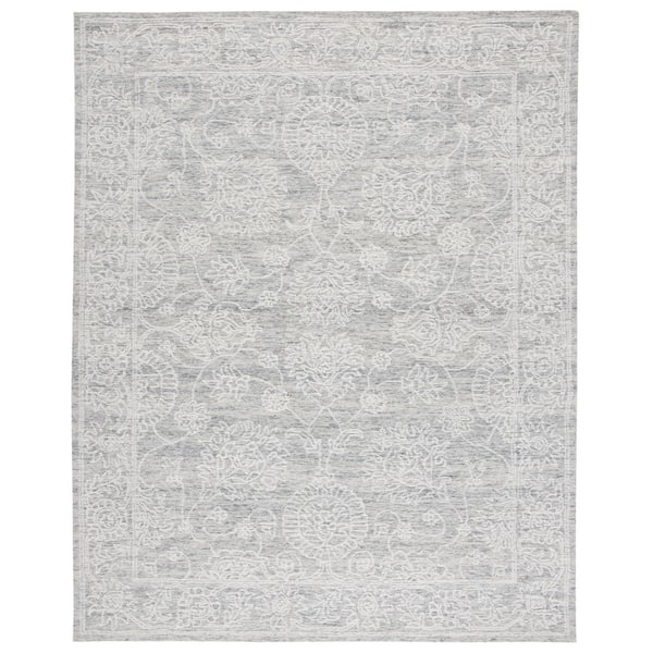SAFAVIEH Metro Natural/Grey 8 ft. x 10 ft. Border Floral Area Rug
