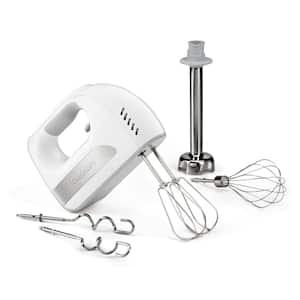 Power Advantage Deluxe 8-Speed White Hand Mixer with Easy to Clean and Eject Beaters plus 250-Watt of Power