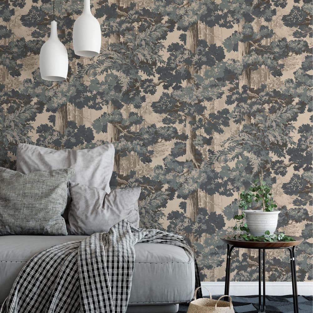 Sequoia Dusk Mural Premium Matte Non Woven Peel and Stick Wallpaper (4 panels total 64.30 Sq ft) price history on PriceWatchPro