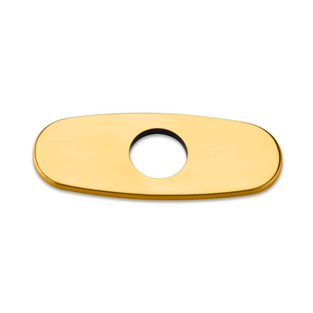 Brushed Gold 6" Brass Bathroom Sink Faucet Hole Cover Plate