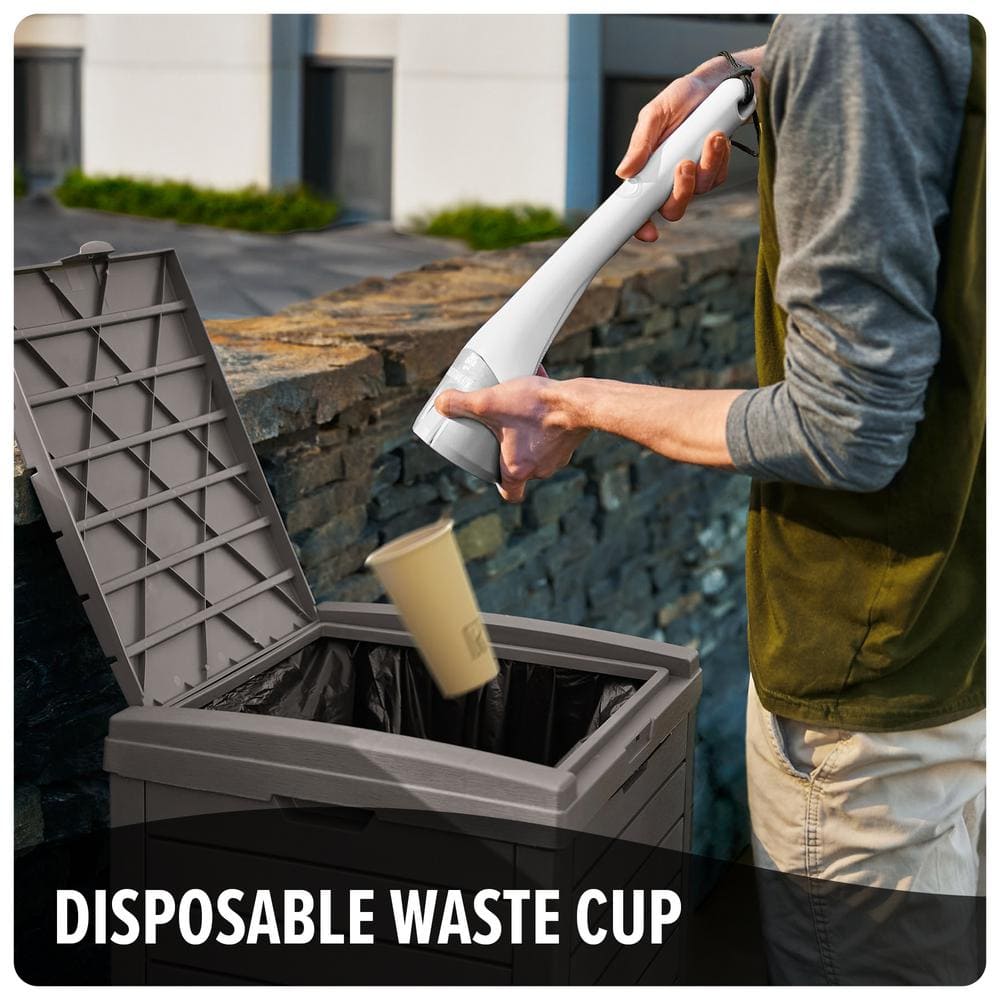 White Cordless Handheld Pet Waste Vacuum with Disposable Cups