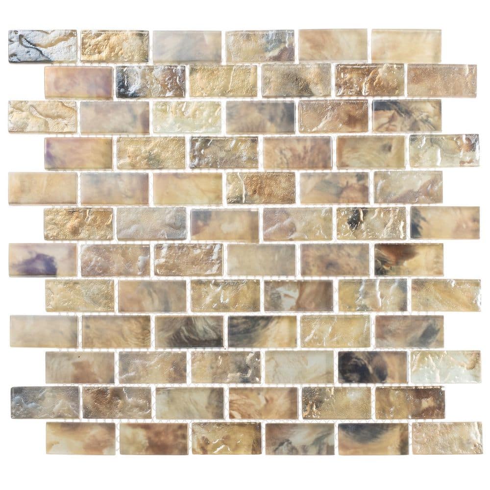 Haven 1" x 2" Polished Glass Brick Joint Mosaic Tile