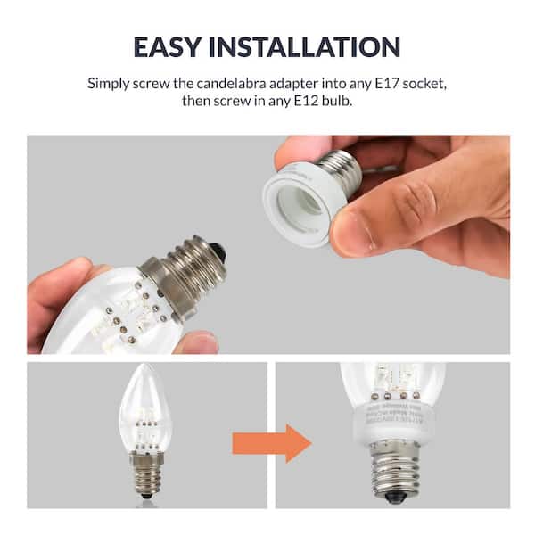 E12 To E17 LED Bulb Lamp Adapter Holder Socket Converter Light Base Candelabr BB 
