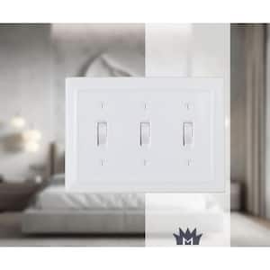 Architectural 3-Gang 3-Toggle Wall Plate (Classic White)