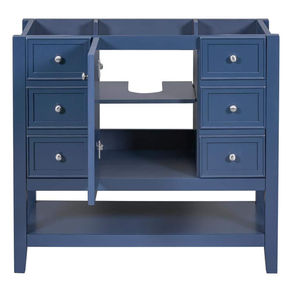 35.5 in. W x 18 in. D x 32.9 in. H Bath Vanity Cabinet without Top with 3-D