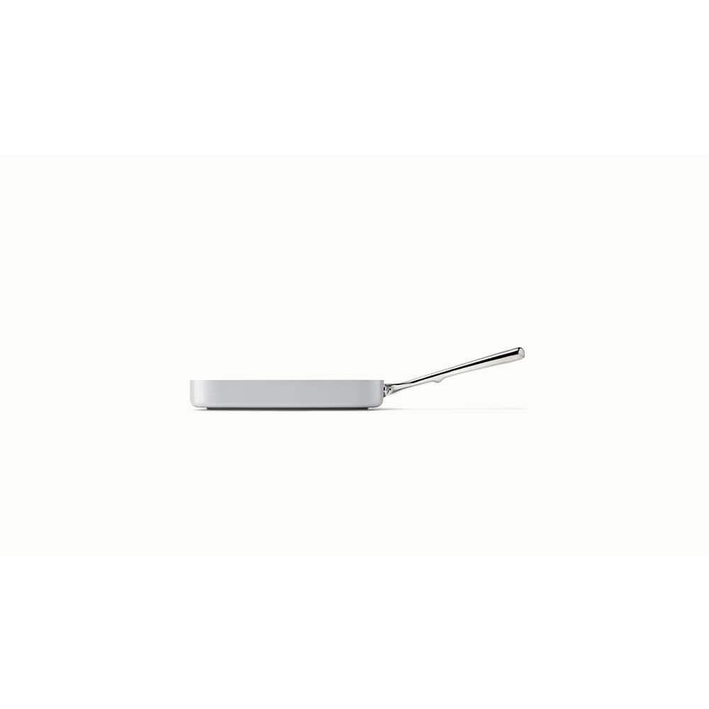 Square 1-Piece Ceramic Nonstick Grill Pan in Gray