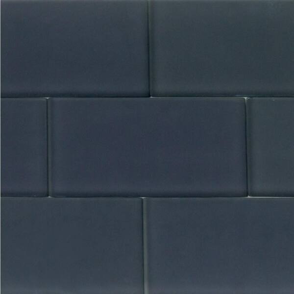 Ivy Hill Tile Contempo Smoke Gray 3 in. x 6 in. x 8 mm Frosted Glass Floor and Wall Tile