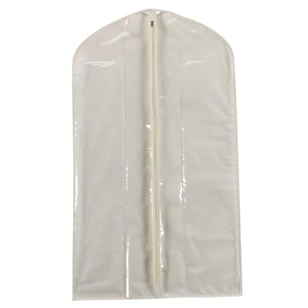 HOUSEHOLD ESSENTIALS 42 in. x 24 in. Canvas Suit Protector Bag in Beige  311393 - The Home Depot
