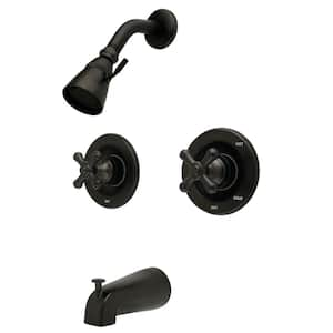 Vintage Double Handle 1-Spray Tub and Shower Faucet 2 GPM with Corrosion Resistant in Oil Rubbed Bronze