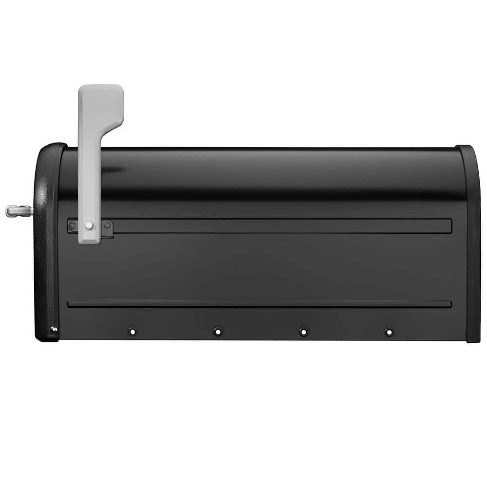 Chadwick Black Aluminum Post Mount Mailbox with Nickel Accents