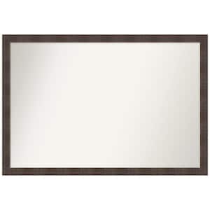 Whiskey Brown Rustic 38.25 in. W x 26.25 in. H Rectangle Non-Beveled Wood Framed Wall Mirror in Brown