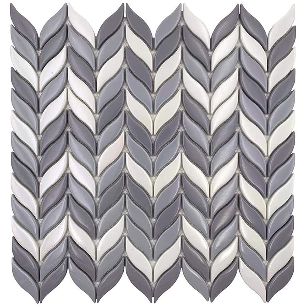 Alabaster Gray; White 11.6 in. x 12.1 in. Recycled Glass Floor and Wall Mosaic Tile(9.75 sq. ft.) (10-Pack) price history on PriceWatchPro