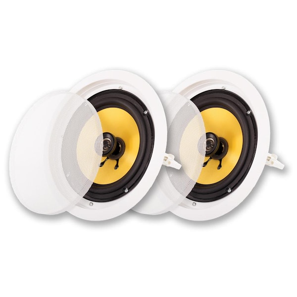 Acoustic Audio by Goldwood In-Ceiling 8 in. Speakers Home Theater Surround Sound Pair