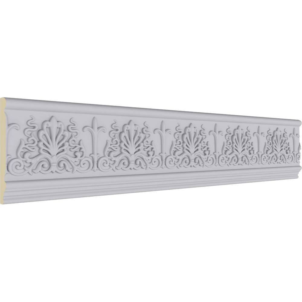 Primed White Geometric Crown Moulding Panel Sample